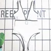 Maiôs em formato de alça transparente designer com decote em V roupa de banho com letra C para mulheres