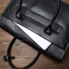 Borsa per computer in vera pelle da uomo con strato di testa in pelle bovina conciata al vegetale stile orizzontale business moda valigetta 240313