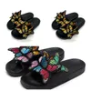 2024 Designers Slider Sandal Mens Slipper Black Bee Tiger Slide Canva vert été plage Slide TAILLE 36-41 GAI