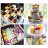 Disposable Cups Straws 10pcs Transparent Cake Plastic Heart Round Shape Food Container Wedding Birthday Party Decoration