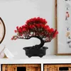Fleurs décoratives bonsaï arbre plante artificielle en pot fausses plantes décoratives pour bureau vert maison intérieur