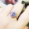 Cluster ringen natuurlijke echte blauwe tanzanite ring per sieraden luxe stijl 5 7 mm 0,9 ct edelsteen 925 sterling zilver fijn J238227