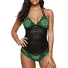 Mulheres Swimwear Sexy Ouro Sol Lua Biquíni Maiô Mandala Verde Fantasia V Profundo Conjunto Biquínis Gráfico Push Up Piscina Feminino