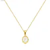 Pendentif Colliers Mode initiale émail blanc A-Z lettre collier pour femmes couleur or Alphabet pendentif tour de cou en acier inoxydable chaîne bijoux cadeau L242313