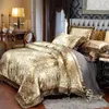 Set di biancheria da letto Lenzuolo copripiumino in pizzo Set doppio Jacquard in raso europeo di fascia alta Quattro pezzi