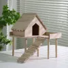 Cages en bois massif naturel pour Hamster, plate-forme pour petits animaux, fournitures d'aménagement paysager, accessoires pour rats, petit nid pour animaux de compagnie