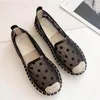 Chaussures décontractées Deux styles Air Mesh Polka Dot Pêcheur Femmes Slingback Slip sur Mocassins Respirant Couture Espadrilles Femme Appartements 2024