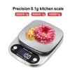 Household Kitchen Scale Electronic Food Scale Baking Scale Measuring Tool Stainless Steel Platform With Lcd Display 5kg 0.1g 240228