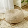 Cuscino in stile giapponese tatami cuscino artigianale a mano con paglia piatta sedile piatto cuscino di divano trowlow pavimento cuscino meditazione tappetino rotondo