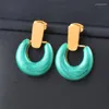 Boucles d'oreilles en acier inoxydable, vert, noir, blanc, émail, cercle rond, bijoux à la mode pour femmes