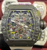 Fashion Diving Watch RM Wristwatch RM11-03 Automatic Mechanical Watch Rm11-03 Machinery 44.5*50mm Rm1103 Black Ntpt