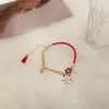 Lien Bracelets Bracelet goutte boucle d'oreille Animal dessin animé mignon fleurs rouge personnalisé accessoires de mode cadeau ami femmes bijoux de fête