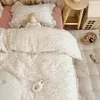 Korean Bunny Cotton Muslin Baby Crib Bedbling Set Kid Kit Bed Linen Däcke Cover Sheet Pudow Case Without Filler 240307