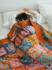 Comforters sets Summer Bohemian Gauze Towel Quilt Pure Cotton Towel Thin Quilt Cotton Yarn Summer Cool Quilt Adult Blanket Sofa Blanket YQ240313