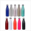 Botellas de agua taza aislante marca de moda botella deportiva galvanoplastia gradiente acero inoxidable creatividad