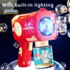 Electric Automatic Light Bubble Machine Bubbles Gun Summer Beach Bath Outdoor Game Fantasy Toys for Children Kids Gift Combi 240228