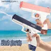 Zandspelen Waterpretpistool Speelgoed Elektrisch waterpistool voor kinderen, zwembadspatten, jongens en meisjes, zomer, park, strand, buitenbenodigdheden, met oplaadkabel, li 230718 Q240307