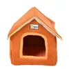 Zwinger faltbares Haustier-Haus-Bett-Nest mit Matte weicher Winter-Hundewelpen-Sofa-Kissen-Zwinger-Hundekatze-F sqckfJ Sports2010265O