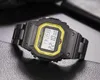 Men's Sports Square Digital Quartz 5000 Watch World Time Water Resistance Full Featured LED Large Dial Oak Series