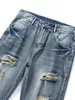 Heren Ripped Frayed Bleach Wash Jeans Zie er stijlvol uit en voel je comfortabel!240305