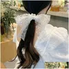 Hair Hair Happy Mti Knock Fairy Lace Bow Rope Rope Corean Version Sen Series Ribbon Garger Asestine Circle Ornament Drop de Otm0u