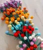 Knitting 10pcs HandKnitted Tulip Bouquet Homemade Crochet Finished Knitted Handmade Valentine's Mother's Teacher's Day Gift