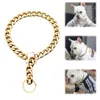 Hundhalsar metall stor guld färgkedja sommar husdjur mode tillbehör bulldog krage små hundar husdjur halsband zc495199t