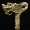 Impressionante China Old Handwork Bronze Dragon Statue Cane Head Walking Stick269h