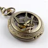 Pocket Watches Retro Bronze The Hollow Quartz Watch Skeleton Bird Clock Pendant Gifts For Men Women