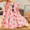 Abiti da ragazza Abito francese 18M-8Y Baby Summer Bow Maniche volanti Abito alla moda ldd240313