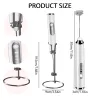 Frothers Electric Milk Frothers Wireless Handheld Milk Foamer Blender Coffee Maker Whisk Mixer Cappuccino Cream Egg Beater With Stand