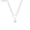 Autre 2021 nouvelle mode Kpop perle collier ras du cou mignon Double couche chaîne pendentif pour femmes bijoux fille cadeau L242313