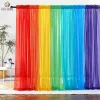 Zasłony Rybhome 7pcs Kolorowa tęczowa gradient Sheer Curtains for Living Room Tiul Curtain Drape Sheer Window Curtains for Party Decor