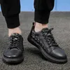 HBP Non Brand Mode Atmungsaktive Kuh Leder Alligator strukturierte Casual Schuhe Herren Schwarz Freizeit Turnschuhe Für Männer Sport