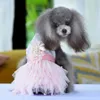 Vêtements pour chiens Robe de mariée Vêtements d'été Costumes de princesse Vêtements pour filles Robes pour animaux de compagnie Caniche Poméranie Schnauzer Outfit214v