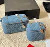 Designer -camellia bags women denim Cross Body chain purse embroidery evening bags Diagonal Strap luxurys Square Bag