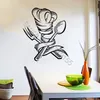 Wall Decal Kitchen Vinyl Wall Stickers Modern Window Poster Spoon Fork Pattern Wall Stickers Restaurant Chef Decal3451