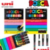 Markers Groothandel Uni Posca Marker Pen Fl Set Pc-Reclameposter Iti Note Schilderij Handgeschilderde Kunstbenodigdheden Rotualdores Manga Dro Otrkj