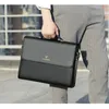 Leather Luxury Briefcases For Men Designer Work Business Tote Bolsas Black Handbag Shoulder Lawyer Square A4 Side Crossbody Bag 240313