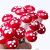 Arts And Crafts Whole- Mini Red Mushroom Garden Ornament Miniature Plant Pots Fairy DIY Dollhouse1229x