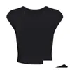 Kvinnor Tvåbitar byxor 426 2023 Milan Style Spring Summer Märke Samma bitar sätter kort kjol Black Crew Neck Empire ärmlös klänning y otjxn