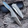 1PCS NOWOŚĆ A5026 High End Knife M390 Satin Blade CNC TC4 TITANIUM ALLOY HANDING BALL BALL BALL CAMPING CAMPING KOMOWANIE Noże