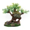 Décorations d'aquarium en résine, maison d'arbre avec détails réalistes, cachette pour poissons Betta, accessoires d'aménagement paysager