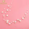 Ashiqi Multilayer White Natural Baroque Pearl Choker Necklace for Womenシンプルなスタイルの手作りDIYウェディングパーティージュエリーギフト240305