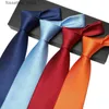 Cravates de haute qualité pour hommes, couleur unie, 9CM de large, costume d'affaires, cravate de travail, cravate de mariage, cadeau de noël, L240313
