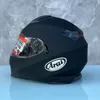 Ara I Mat Siyah Dual Visors Tam Yüz Kask Kapalı Yol Yarışı Motokros Motosiklet Kask