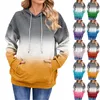 T-shirts voor dames Dames casual ronde hals Kleuraanpassing bedrukt sweatshirt met lange mouwen Losse trui met capuchon Sudaderas