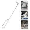 Aprons 46cm Stainless Steel Charcoal Ash Rake BBQ Ash Tool Rake Poker for Kamado Joe Charcoal Smoker Wood Burning Stove (Silver)