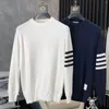 Maglioni da uomo 2024 Autunno e Inverno Girocollo Casual A righe Manica lunga Maglione semplice Tinta unita Pullover sportivo Maglieria