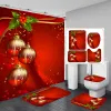 Tende CENSIONE Merry Christmas 3D Schema 3D doccia Terlina in poliestere impermeabile a campana rossa tappetino da bagno Accessori per bagno per la muffa